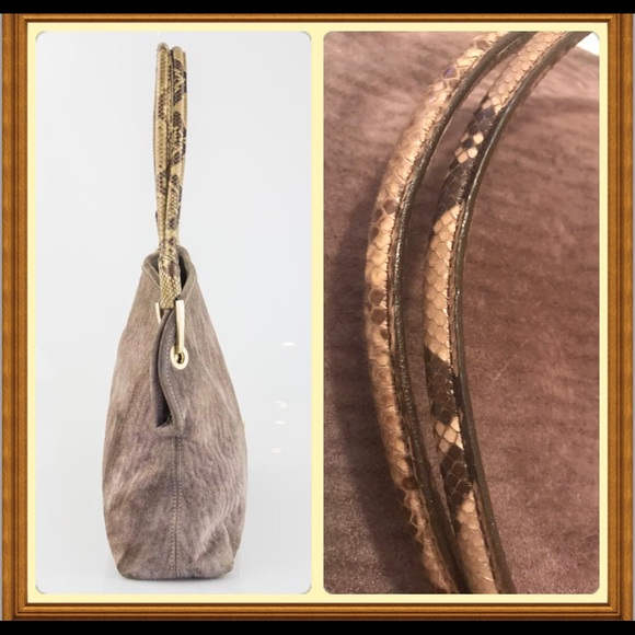 Sale! Authentic Louie Vuitton Grey Suede Leather Purse - Picture 2 of 7